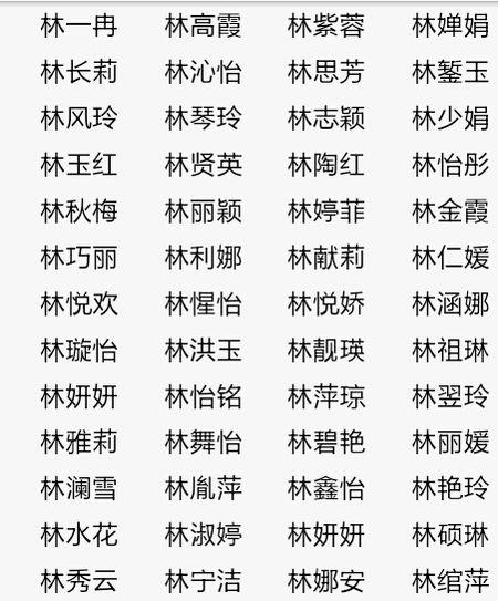 林姓女孩取名两个字 姓林的女孩起名字两个字